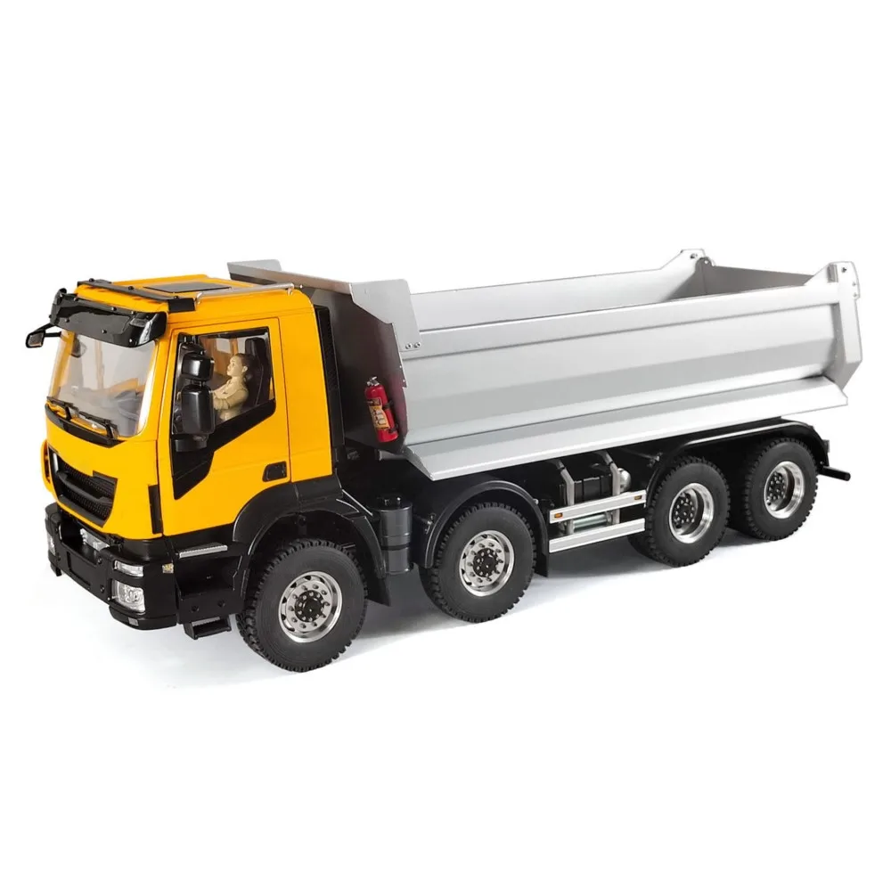 1/14 hydraulische Fernbedienung Kipper RC Muldenkipper 8x8 RC Spielzeug Auto 2-Gang-Übertragung Licht Sound System montiert Geschenk Modell