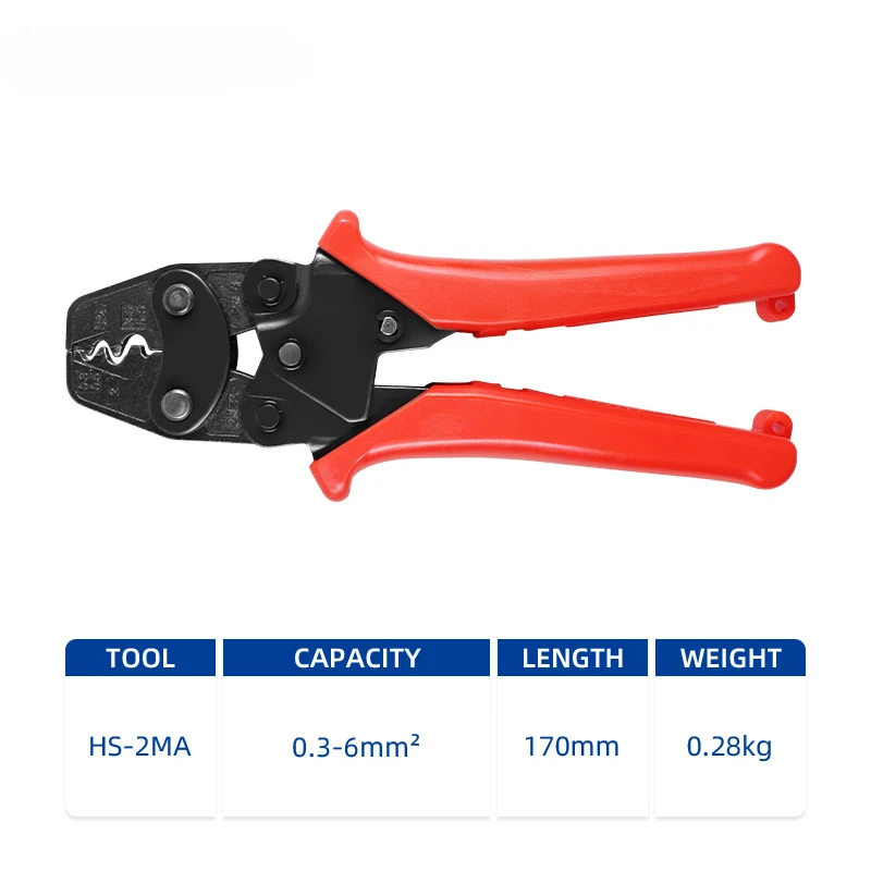 HS-2MA OT/UT Small Bare Terminal Crimping Pliers 0.3-6mm Square Non Insulated Terminal Ratchet Crimping Pliers