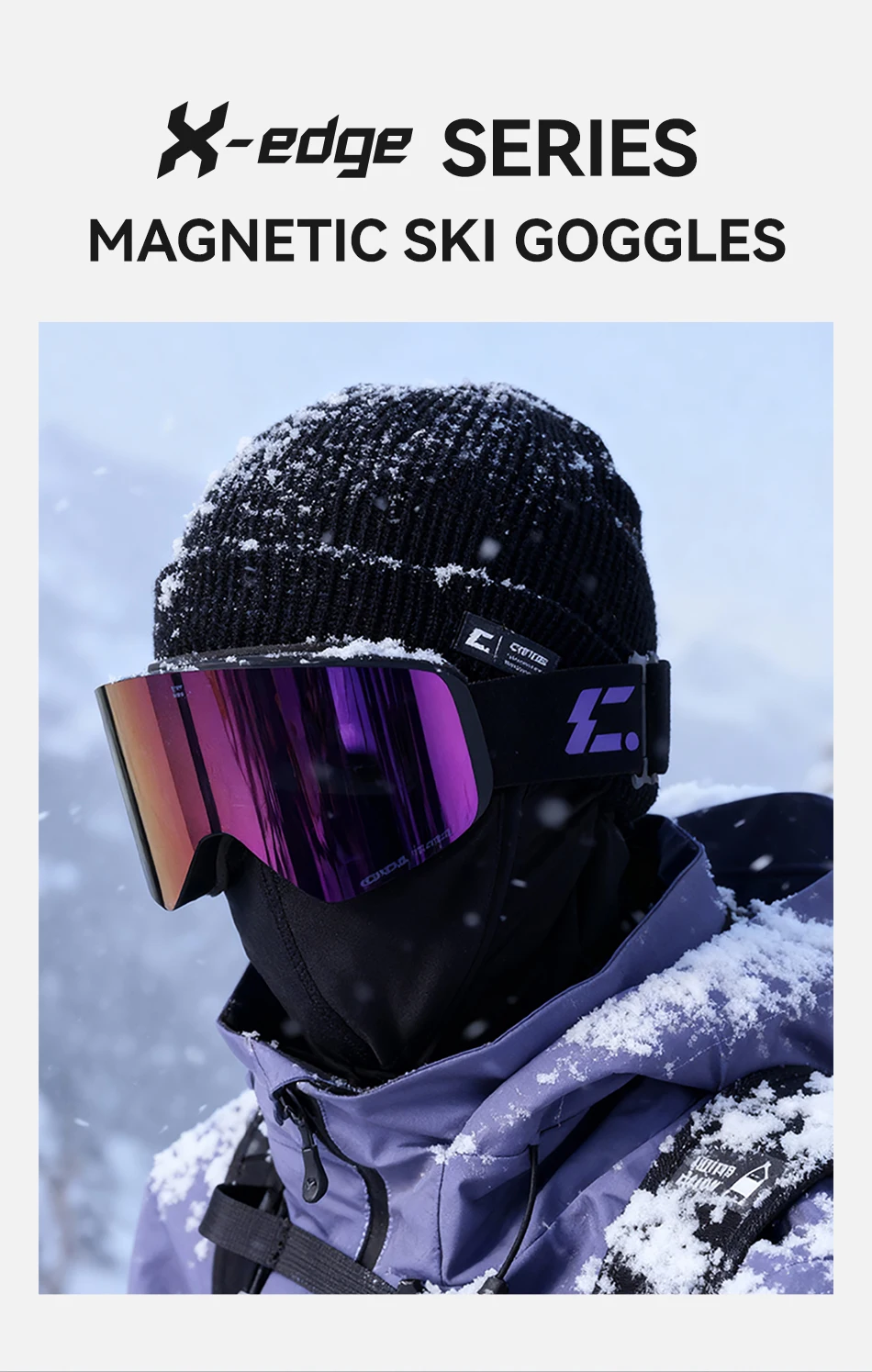 COPOZZ Winter Magnetische Skibrille Erwachsene Outdoor UV400 Schutz High-definition Anti-fog Abnehmbare Frauen Männer Snowboard Brille – Detail 3