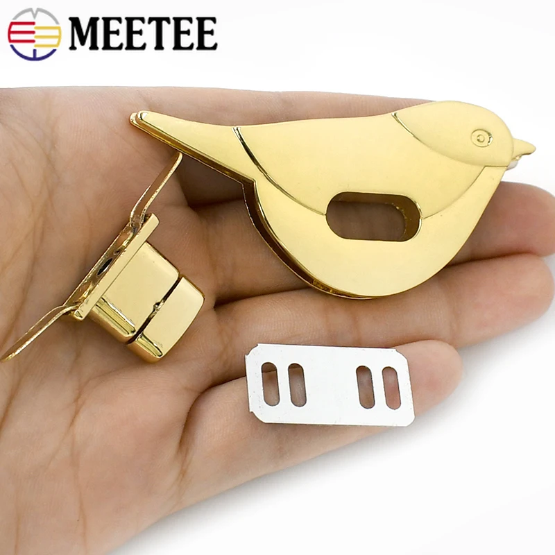 

4Pcs 31mm Bird Shape Metal Buckles Pocket Closure Locks Wallet Bag Replace Latch Lock Swivel Snap Hook Accessories for Handbags