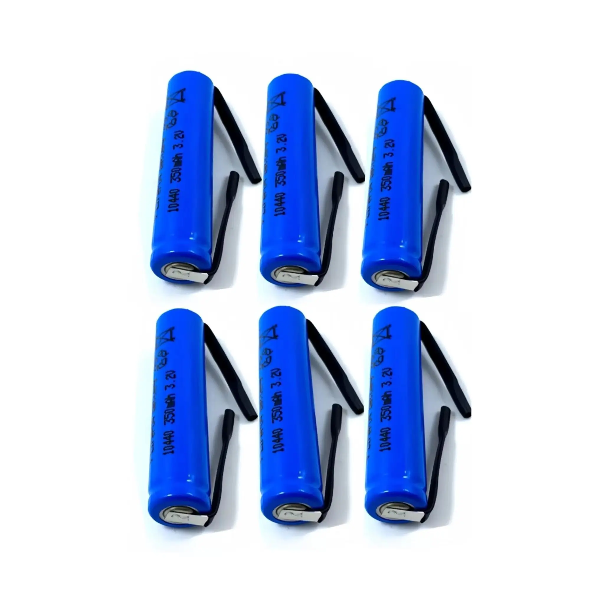 

6PCS 10440 LiFePO4 battery 3.2V 350mAh AAA with solder tabs for Electric toothbrush Shaver Toy Wireless doorbells Smoke alarm