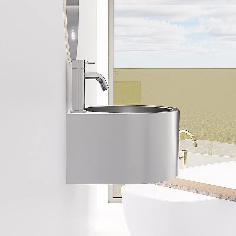 Wall-Mounted 304 Stainless Steel Mini Sink, Compact Hand Basin for Small Bathroom & Laundry