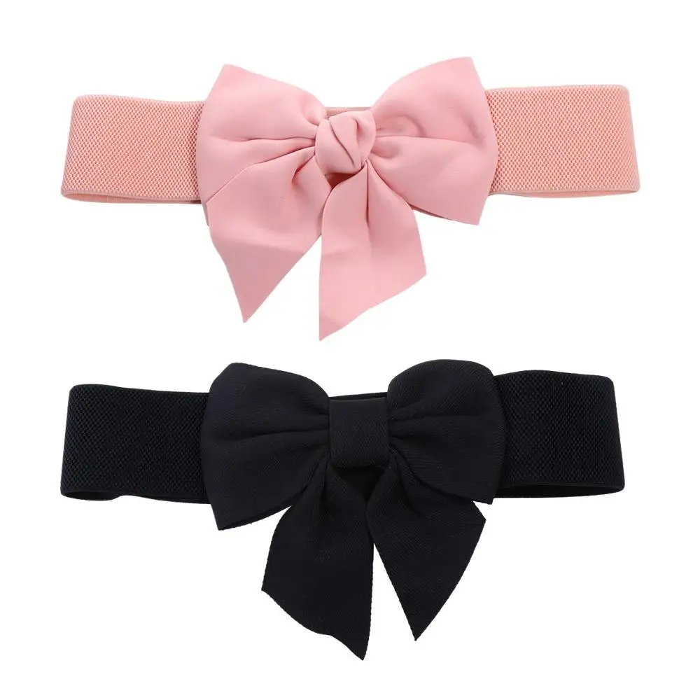 

Elegant Wide Side For Girls Vintage Women Waistbands Large Bow Dress Decoration Korean Belt