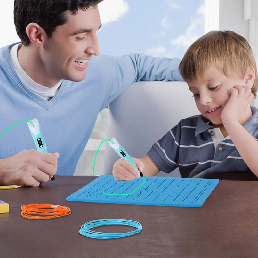 DIY Drawing Tools Accessories Template 3D Printing Pen Mat Heat-proof 3D Pen Mat 3D Pen Stencils Finger Protectors Silicone Pad
