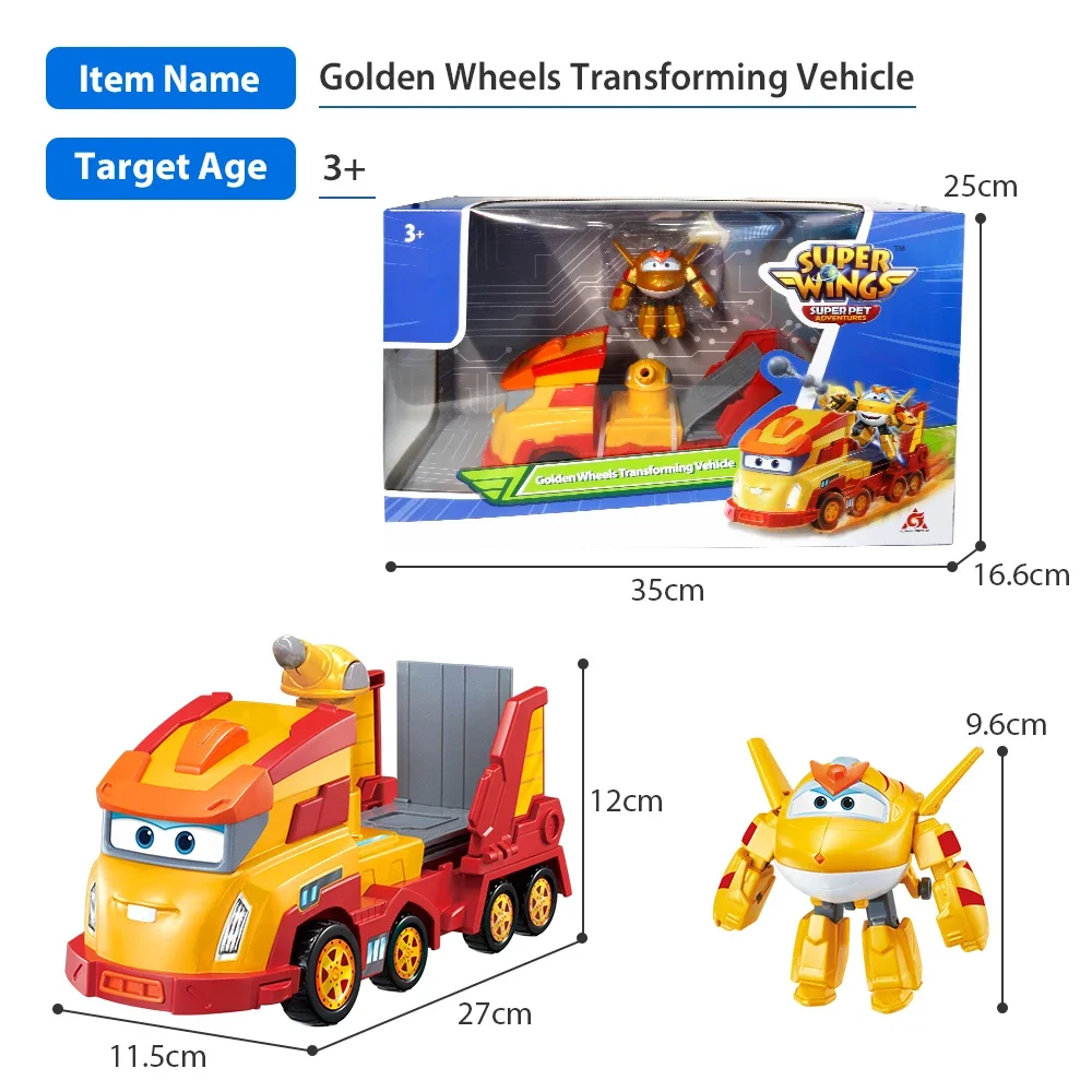 Super Wings Golden Wheels Transformujący Pojazd 3w1 Samolot Tor z Figurkami MINI