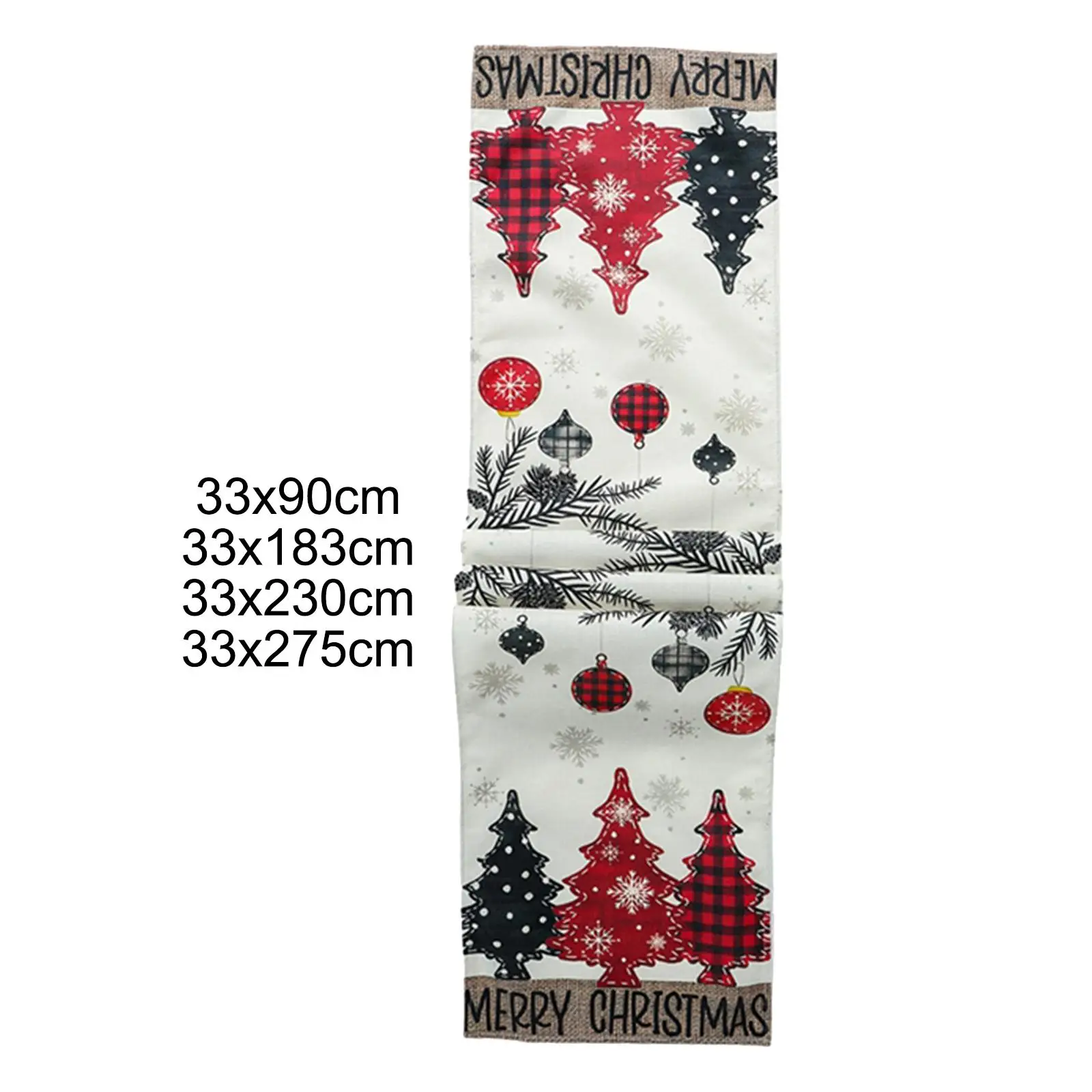 Christmas Table Runner Decorative Seasonal Winter Dresser Scarf for Coffee Table Holiday Sideboards Farmhouse Indoor Outdoor