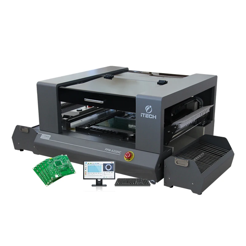 PPMA320VC Smt Production Pick And Place Machine Desktop Pcb Assemble Machine Chips Mounter Smd Pick And Place Machine With Lid