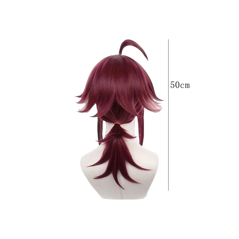 Shikanoin Heizou Cosplay Wig Dark Red Wig Cosplay Anime Cosplay Wigs Heat Resistant Synthetic Wigs Halloween