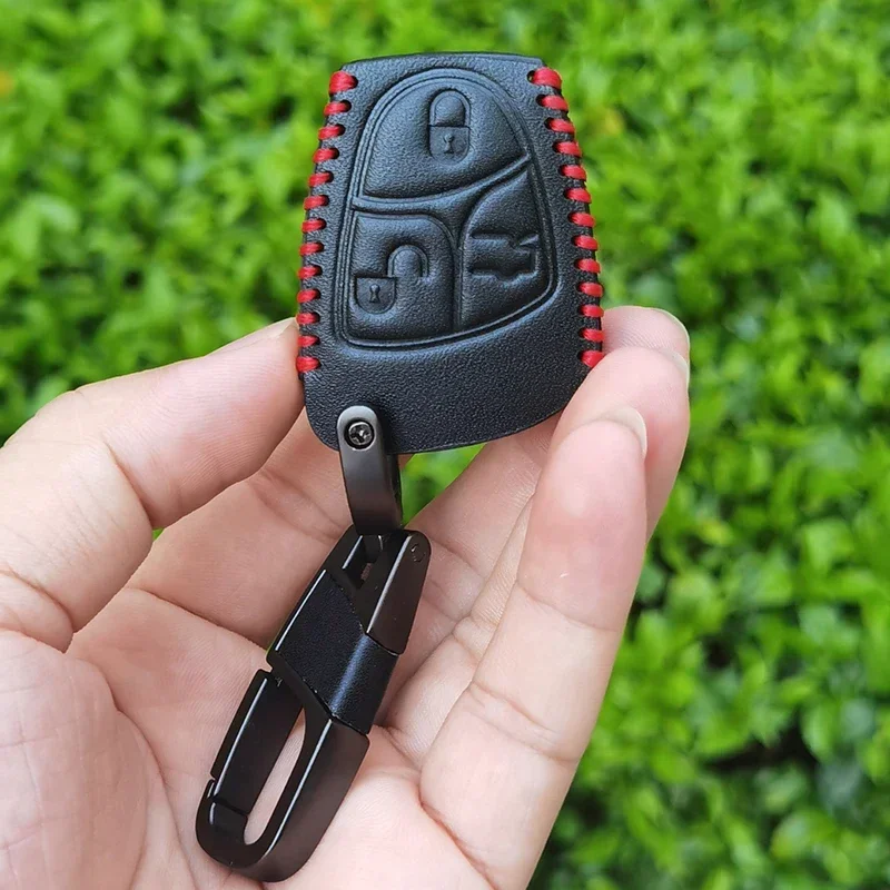 Leather Remote Car Key Case for Mercedes Benz NEC B C E S SL ML MB CLK CL 3B 3BT 1996-2006 W203 W204 W211 W20 433Mhz 3 Buttons