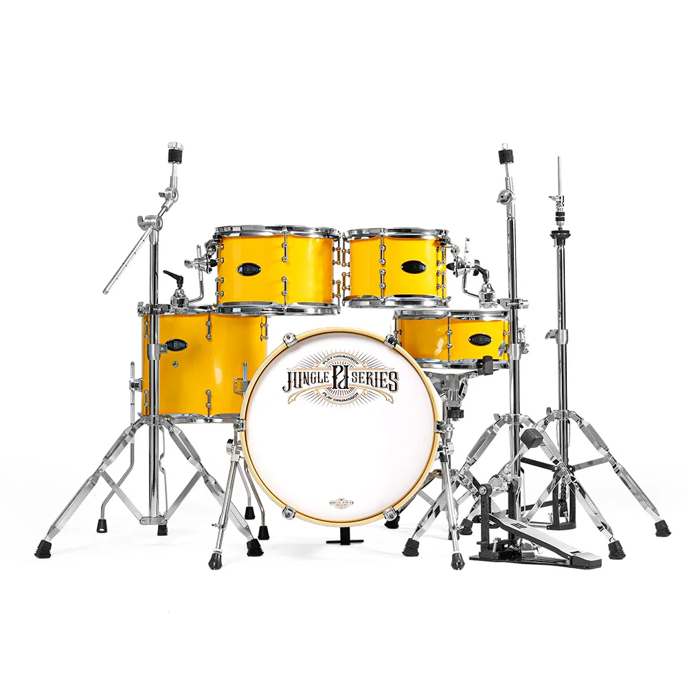 

Высококачественная регулируемая акустическая барабанная установка из дерева PD OEM | Полный ударный комплект, малый бас-барабан, тарелки | Домашняя школьная сцена