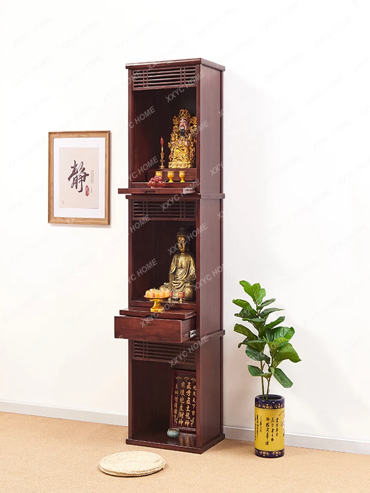 

Clothes Closet Three-Layer Buddha Shrine Altar Buddha Cabinet New Chinese Solid Wood