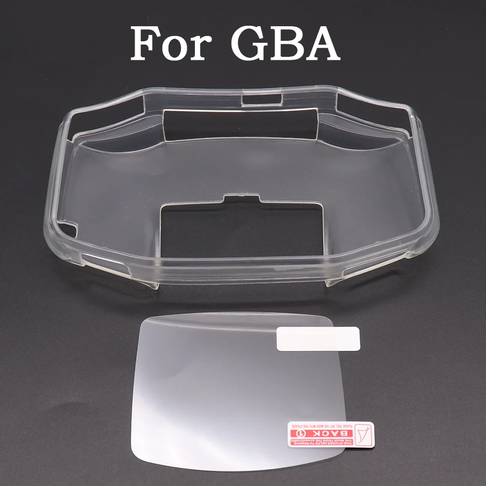 Transparent TPU Gamepad Protective Case For GBC GBA Shell Protection Clear Case Cover For GB GBA SP Screen Protector Film
