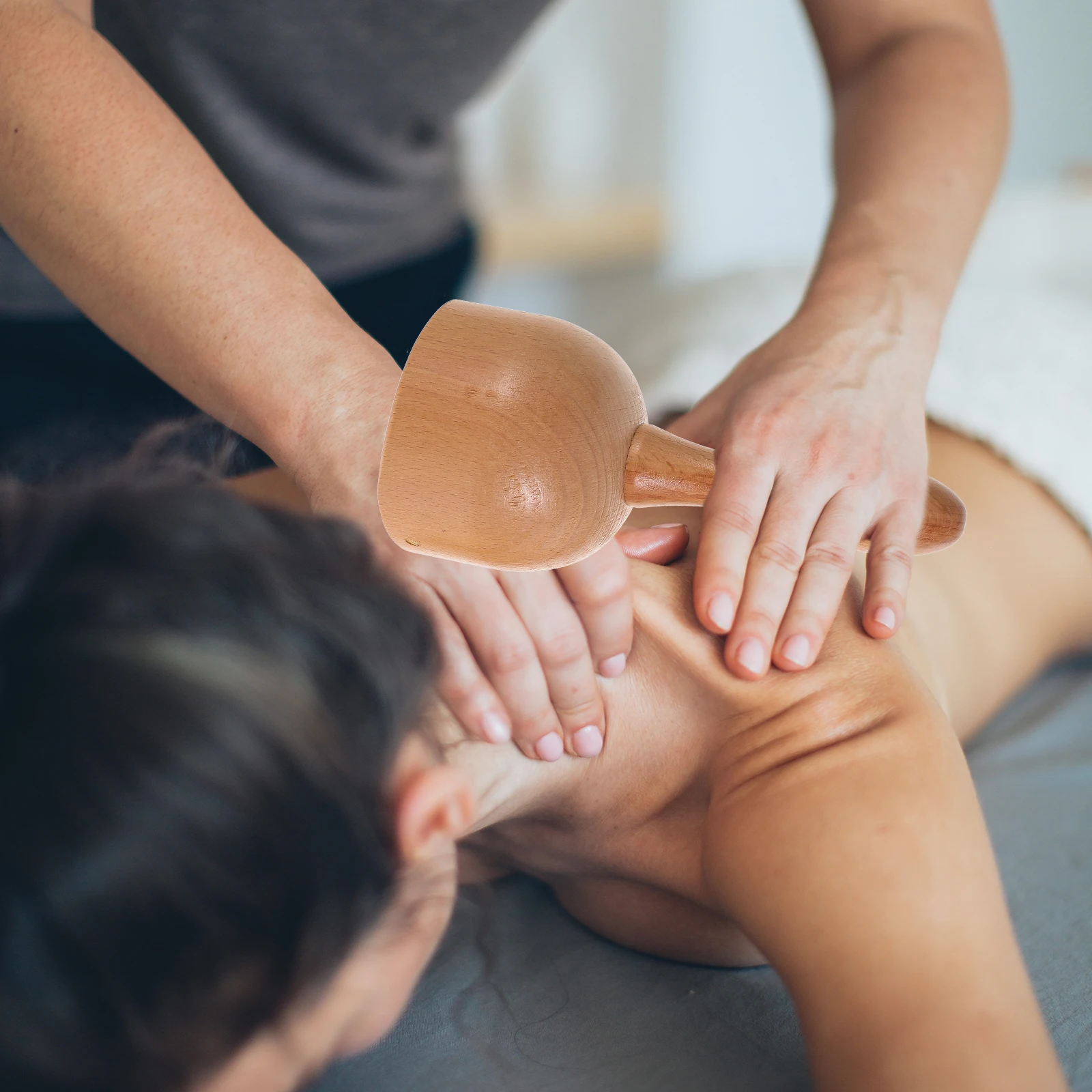 

2Pcs Wooden Massage Cup Set Simple Operation Large Scraping Range Muscle Tension Release Back Massager Portable Lightweight Home