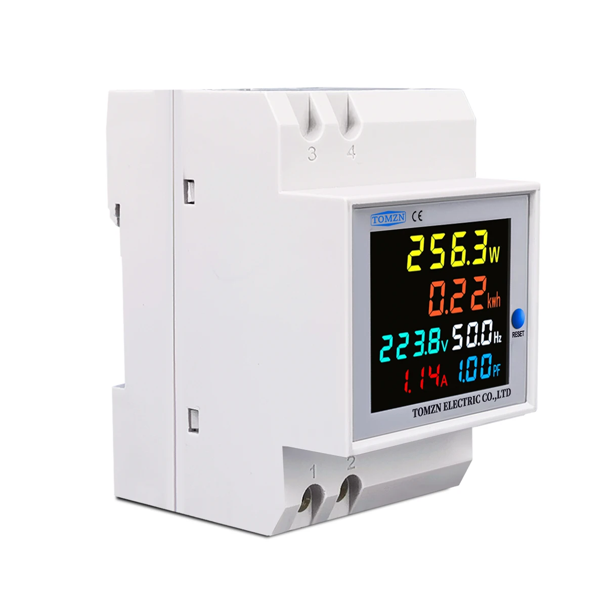 TOMZN 6IN1 monitor CA de trilho din 110V 220V 100A Fator de potência de corrente de tensão KWH ativo medidor de frequência de energia elétrica VOLT