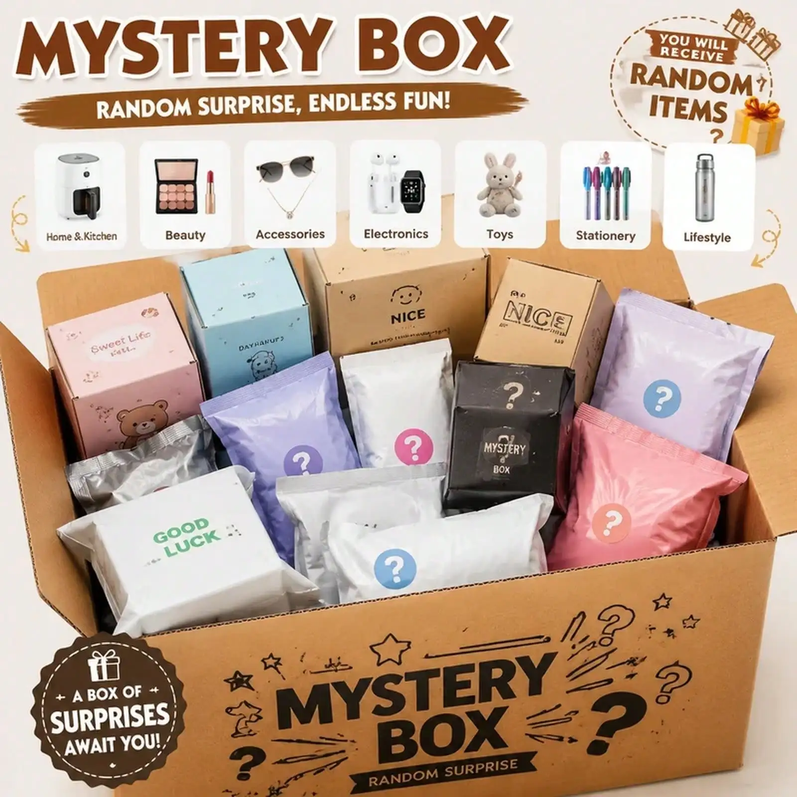 Mystery Box Surprise - Random Items, Fast Shipping, Great Value Blind Box