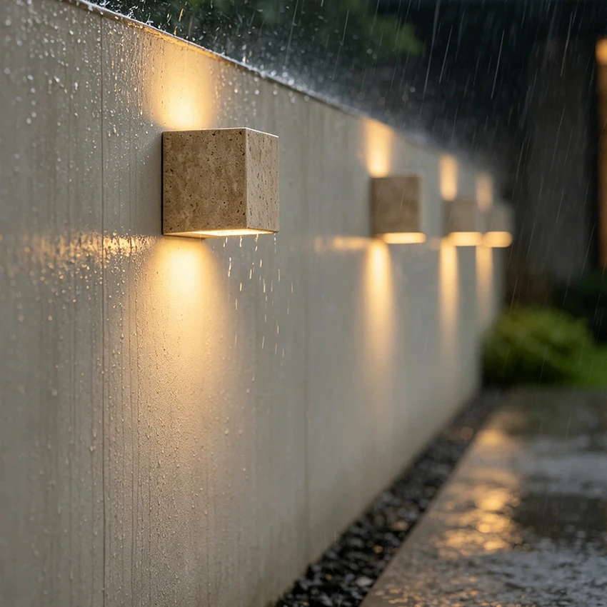 Cuboid Stone LED Wall Lamp 3500K 220V Parlor Bedroom Stairs Aisle Corridor Creative Lighting Fixtures Outdoor Indoor Sconce