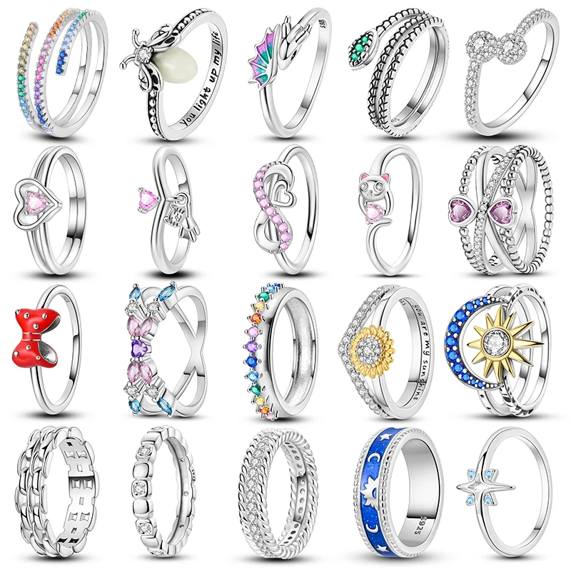 

5. Rings For Women 100% 925 Sterling Silver Noctilucent FirefliesZircon Rings Fashion Engagement Wedding Jewelry