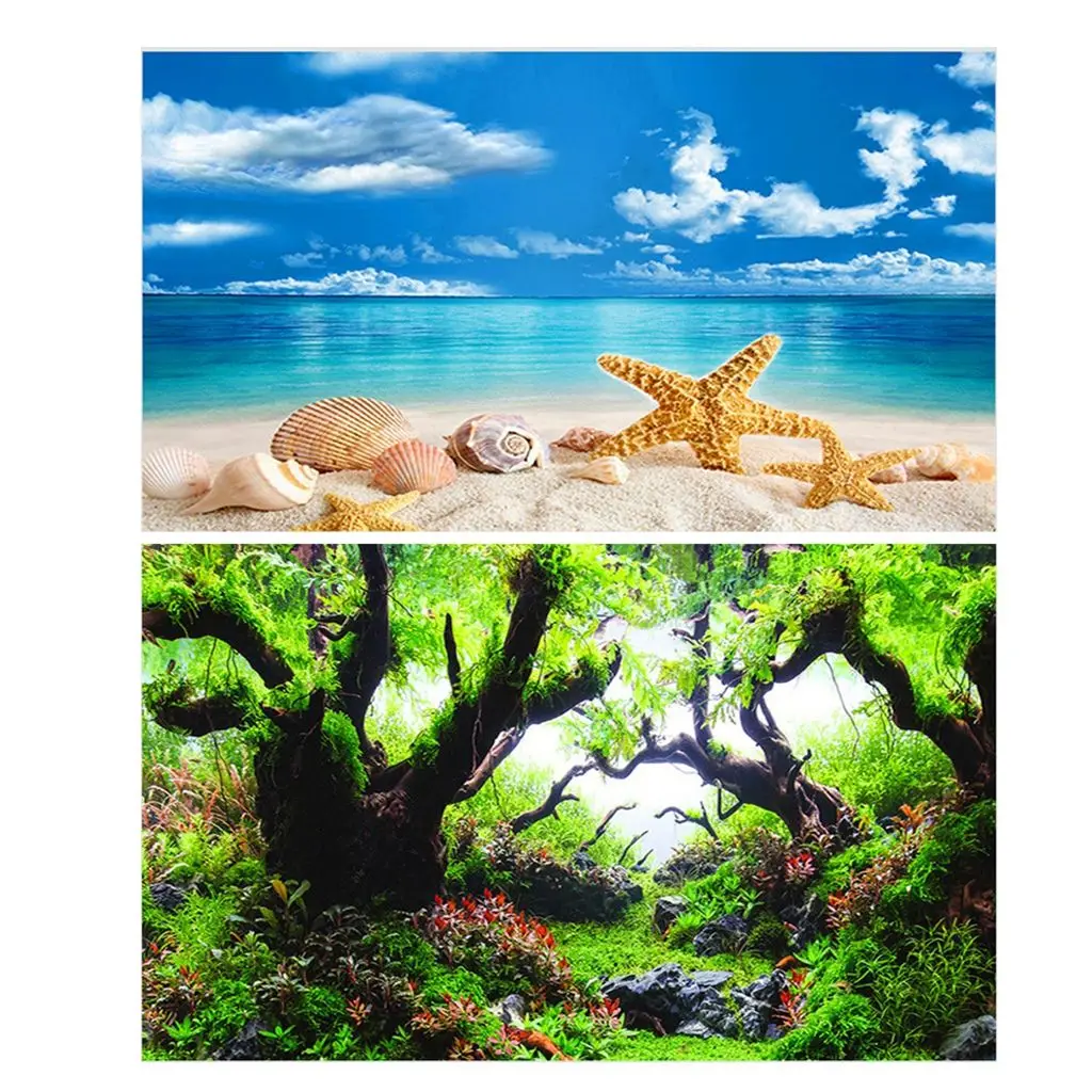 

1 pcs Bright Color for Fish Tank Anti-fade Aquascape Painting Aquarium Background Paper Landscape Sticker Aquarium Decor