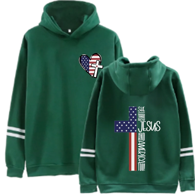 

Jesus Print Womens Hoodie Long-Sleeved Lazy Style Top Daily Striped Slim Fit Sweatshirts Solid Color Versatile Casual Tracksuit