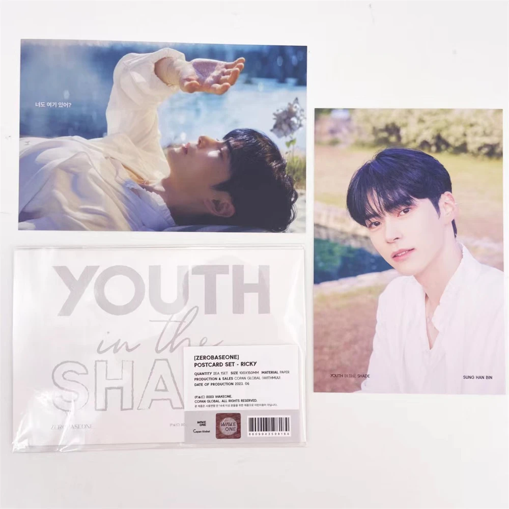 2Pcs/Set KPOP Zerobaseone Postcard ZB1 YOUTH IN THE SHADE Album Portrait Photo ZHANGHAO HANBIN MATTHEW RICKY Photocard Fans Gift