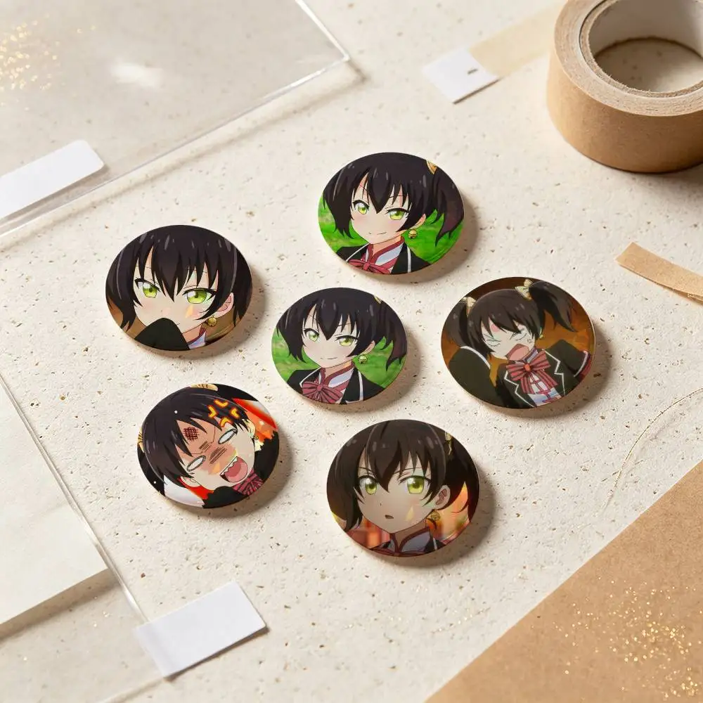 Kochou Wang Anime Figure Badges Button Round Creative Pin Brooch Badge Bag Decor Accessories Fans Collect Friends Gifts