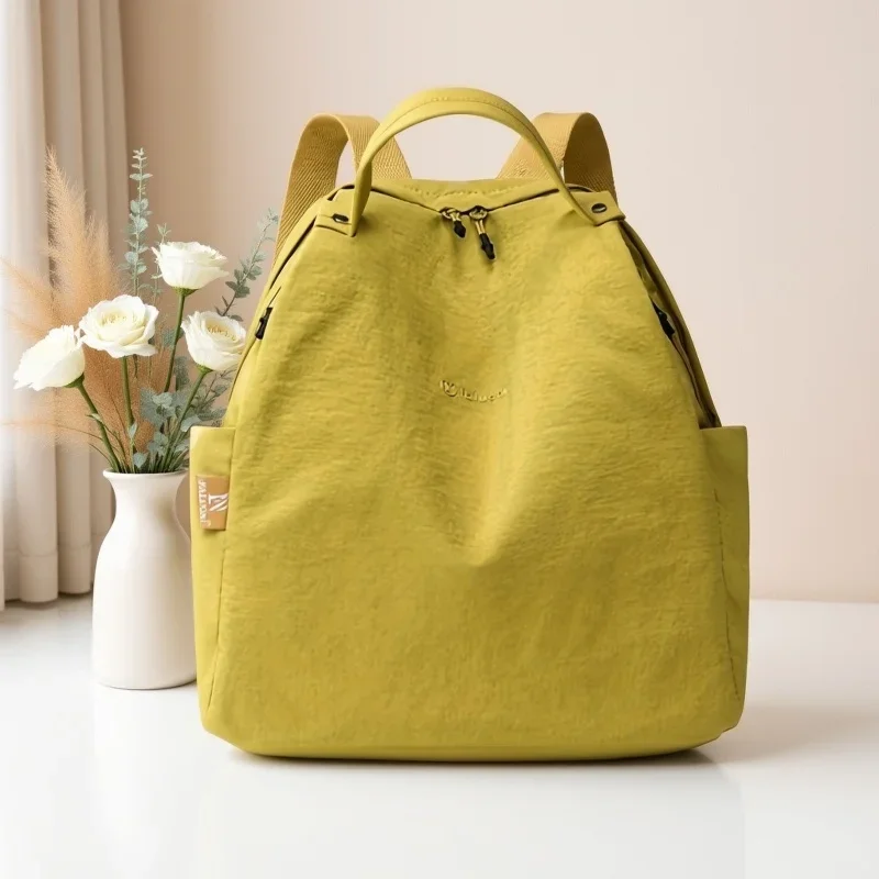 Large‑Capacity Water‑repellent Nylon Student Schoolbag Light Travel Handbag Teen Daily Carry Bag