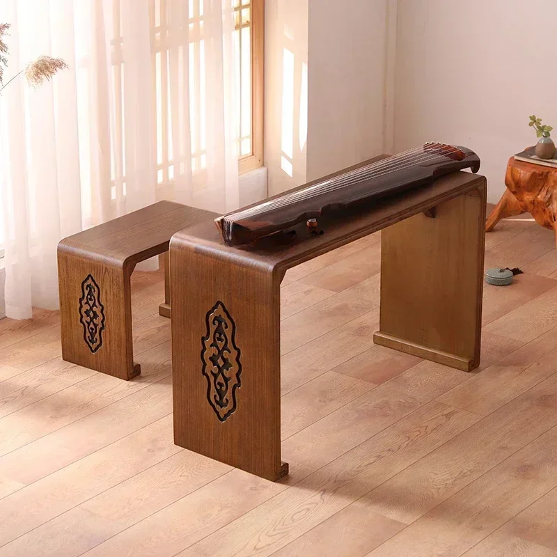 Guqin โต๊ะและเก้าอี้ Resonance เปียโนตารางไม้จีนตารางการประดิษฐ์ตัวอักษรใหม่จีนโรงเรียนโต๊ะและเก้าอี้
