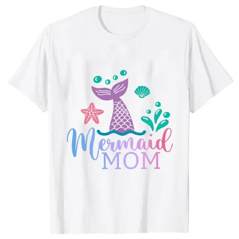 1 2 3 4 5 6 7 8 9 10 Years Old Matching Family Tees Girls Birthday Party T-shirt Funny Mermaid Tops White Unisex Kids Clothing