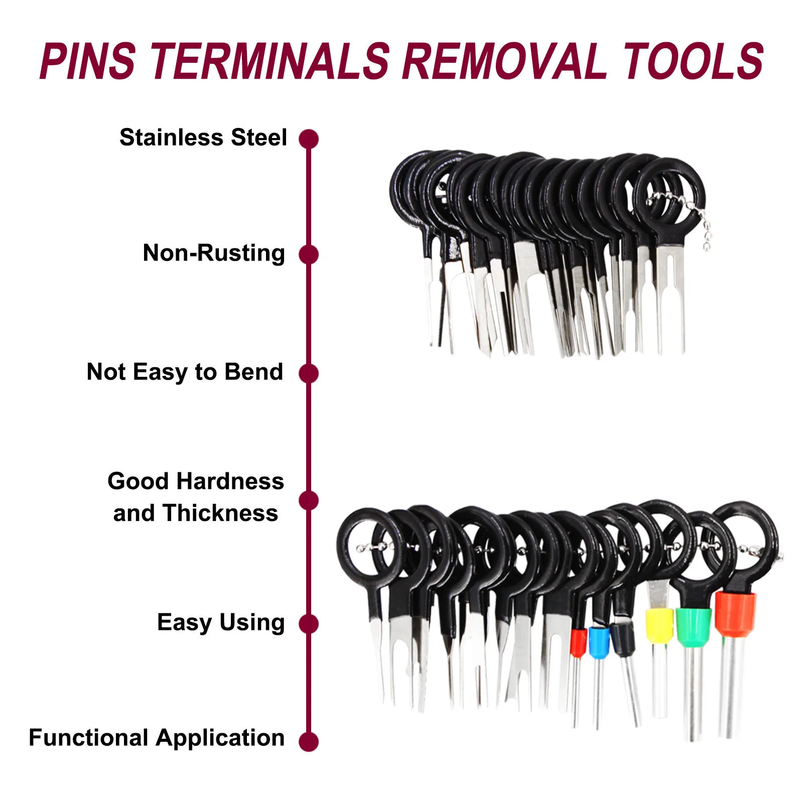 Car Terminal Removal Repair Tools Electrical Wiring Crimp Connector Pin Extractor Kit Keys Automotive Plug Pullers