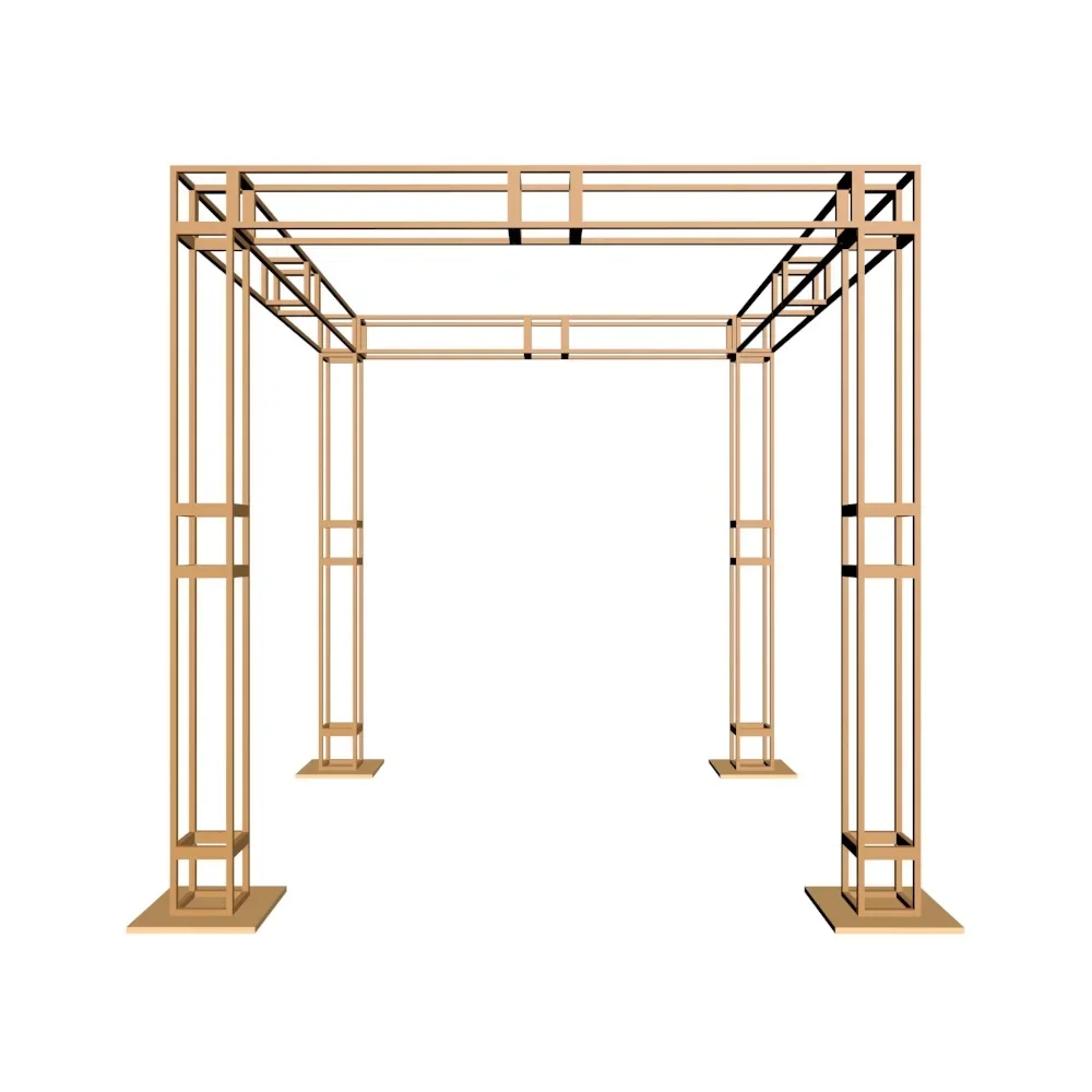 Electroplated gold wrought iron frame disassembly and assembly wedding arch wedding princess pavilion display stand