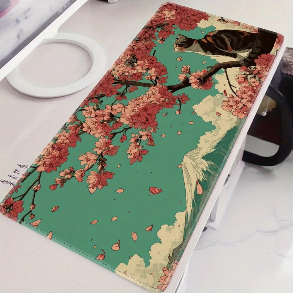 Tapis de clavier à motif de fleurs de cerisier, tapis de bureau, tapis de souris pour ordinateur, clavier mécanique, tapis de souris xxl, trois couleurs