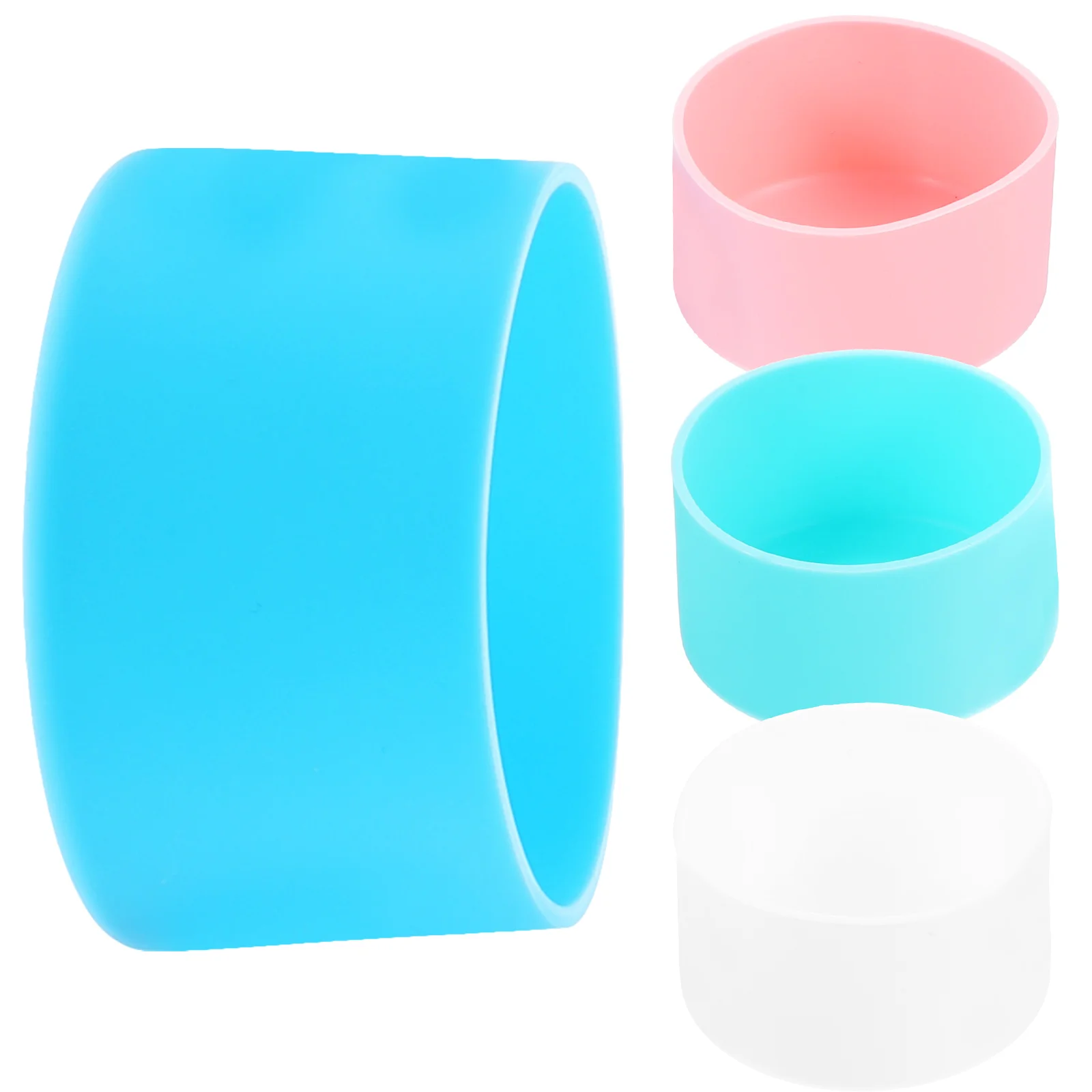 4 قطعة زجاجة سيليكون واقي أحذية بلاستيك المضادة للانزلاق حامي العزل بهلوان كم 30 40 أوقية كوب سيليكون يغطي فنجان القهوة الأكمام #1