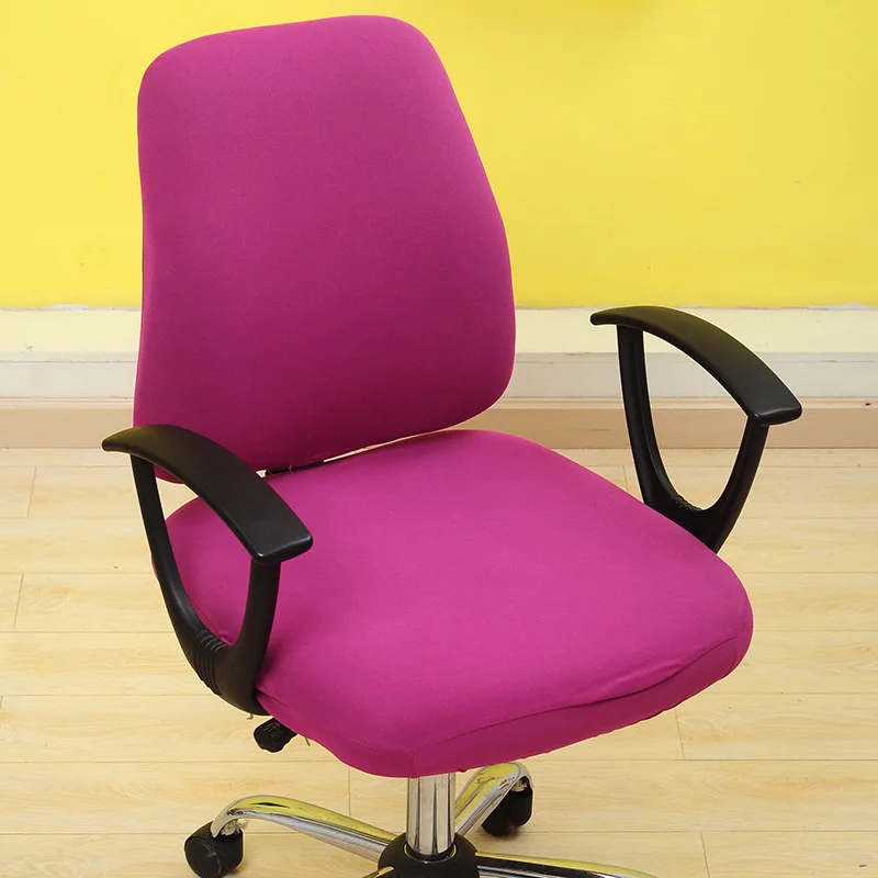 Office Chair Cover With Back Computer Game Seat Cover Solid Universal Spandex Anti-dust Elastic Armchair Slipcover