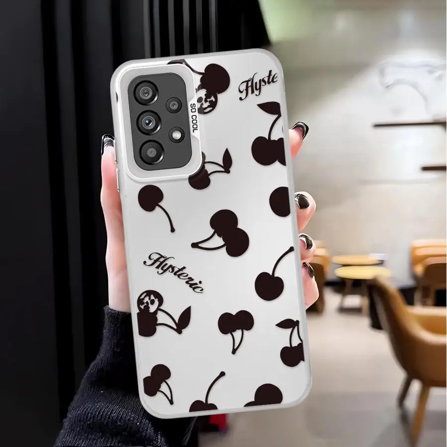 Case for Samsung Galaxy A72 A56 A54 A03 A04 A05 A71 A50 A51 A52 A06 A07 A10 A20 Back Phone Cover Cherry Allover Print