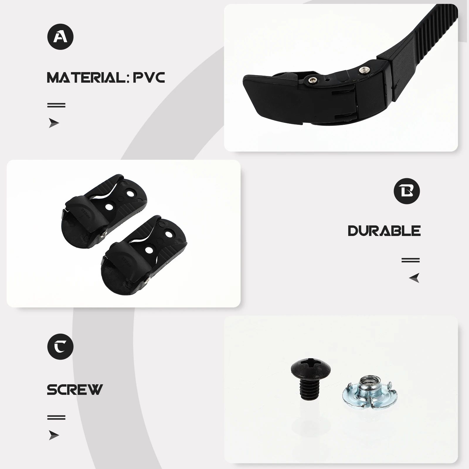 

Skate Straps PVC Adjustable Buckles Screws Included Skating Shoes Skating Shoes Buckles Accessories Practical Parts