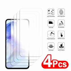 4PCS Screen Protector For Samsung Galaxy A55 Tempered Glass Samsung Galaxy A05 A05S A15 A25 A35 A55 5G Protective Screen Glass