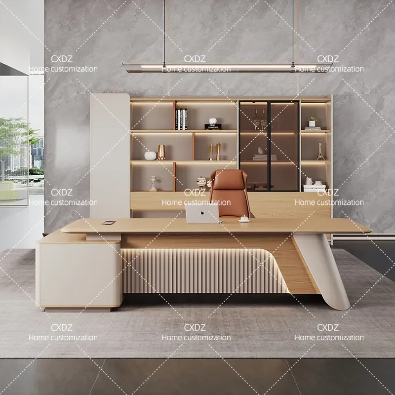 Luxury Executive Office Desk and Chair Set Thickened Blister President Table High End Boss Workstation for Manager Room