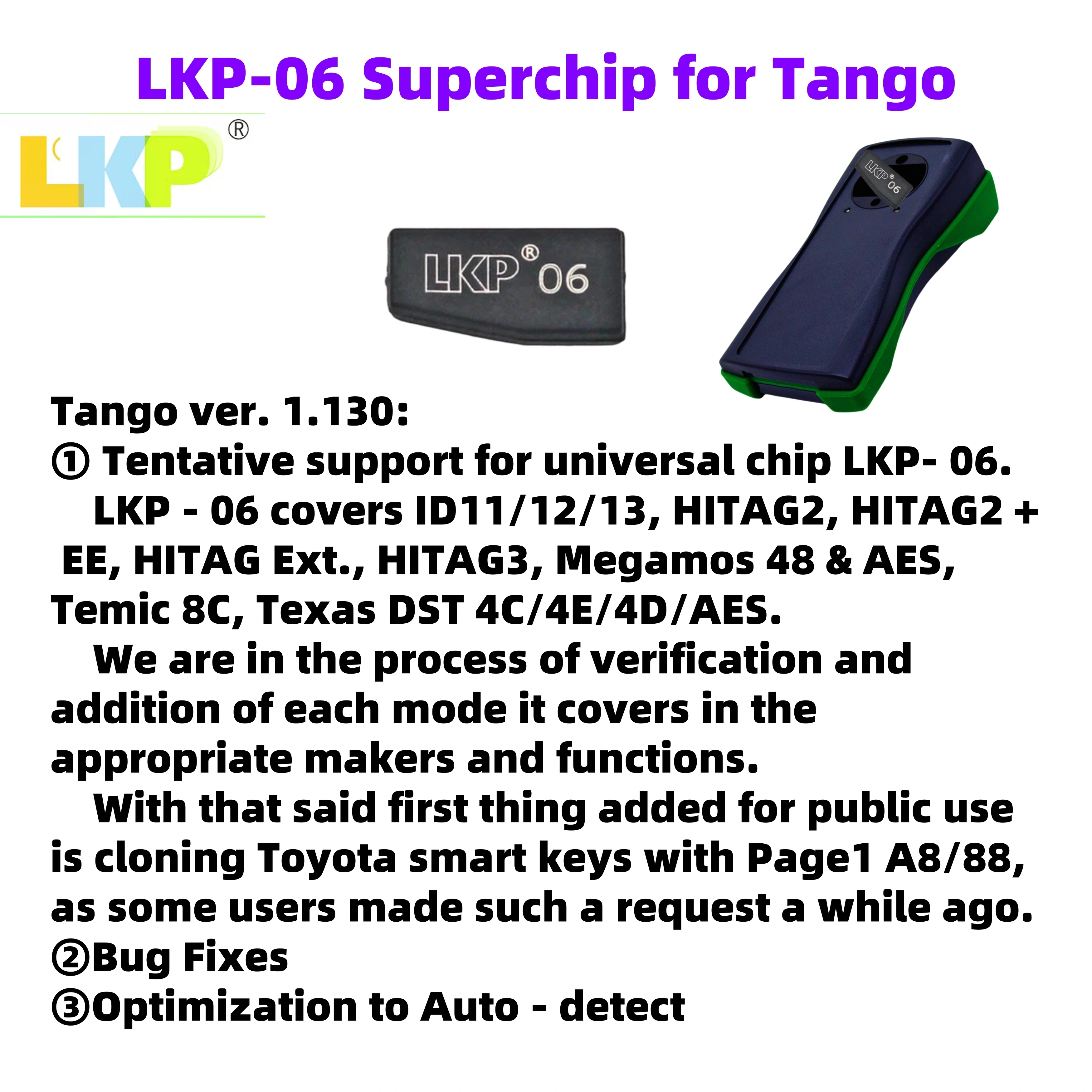 

LKP Super Chip LKP-06 Универсальный чип Super Chip для ID13 ID48 ID49 MQB ID8A ID8C 4d63+ 4D70 для программатора ключей Tango