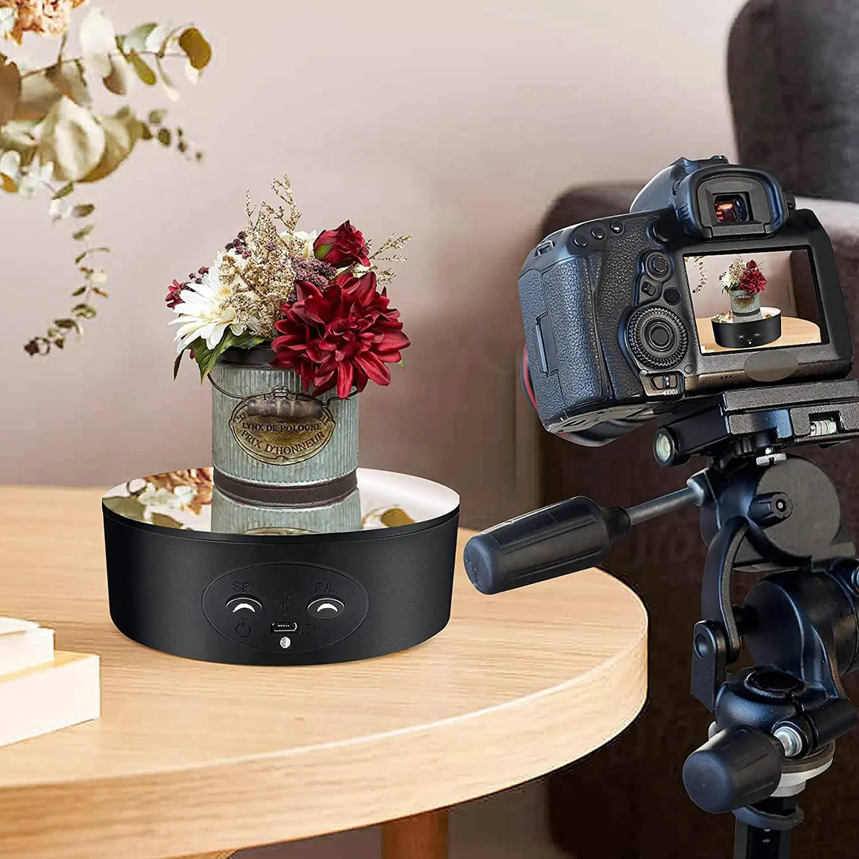 Rotating Display Stand, 360 Degree Automatic Mute Spin Turntable for Photography Display,Figures and Collections Display