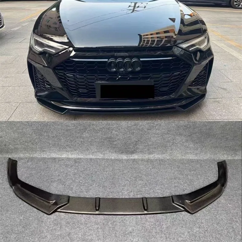 For Audi RS7 RS6 S7 S6 A7 A6 2021-2023 Real Carbon Fiber Front Lip Front Bumper Lower Lip Under Spoiler Splitters Body Kit