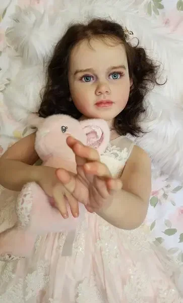 DLS Customized LimitedSupply 42inch 4kg Reborn Baby Gabriella With Hand-Rooted Hair Painted Kit Huge Girl With Cloth Body