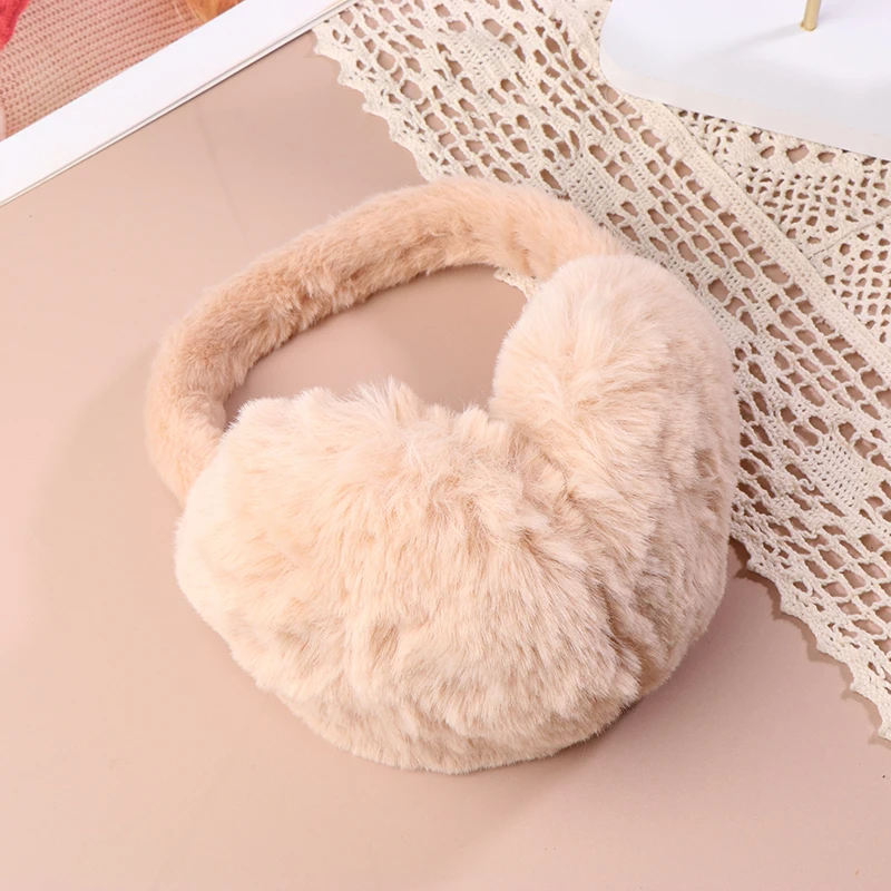 1Pc Cold Protection Soft Plush Ear Warmer Winter Earmuffs For Unisex Solid Color Outdoor Ear-Muffs Portable Folding Earflap