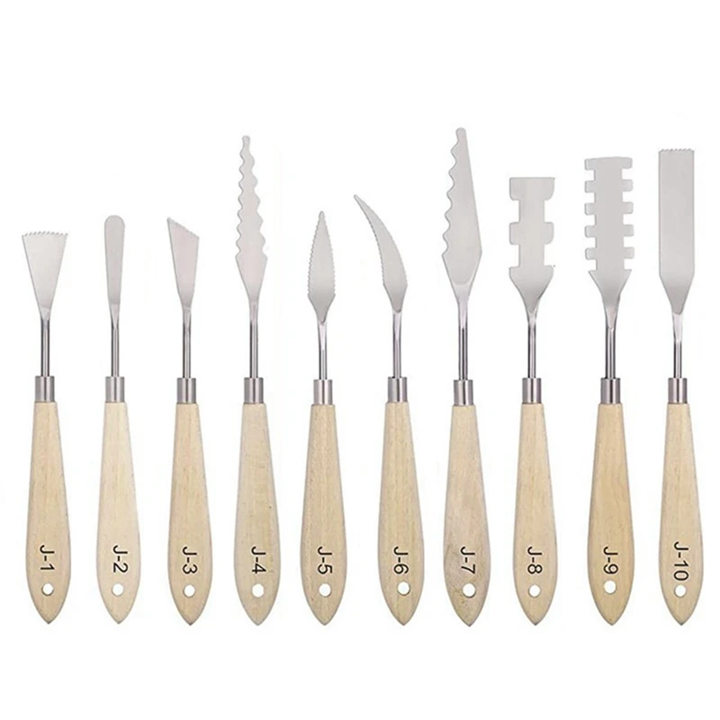 

10 Pcs Oil Painting Knife Set Oil Painting Palette Knife Flexible Scraper Special-Shaped Oil Acrylic Painting Tools