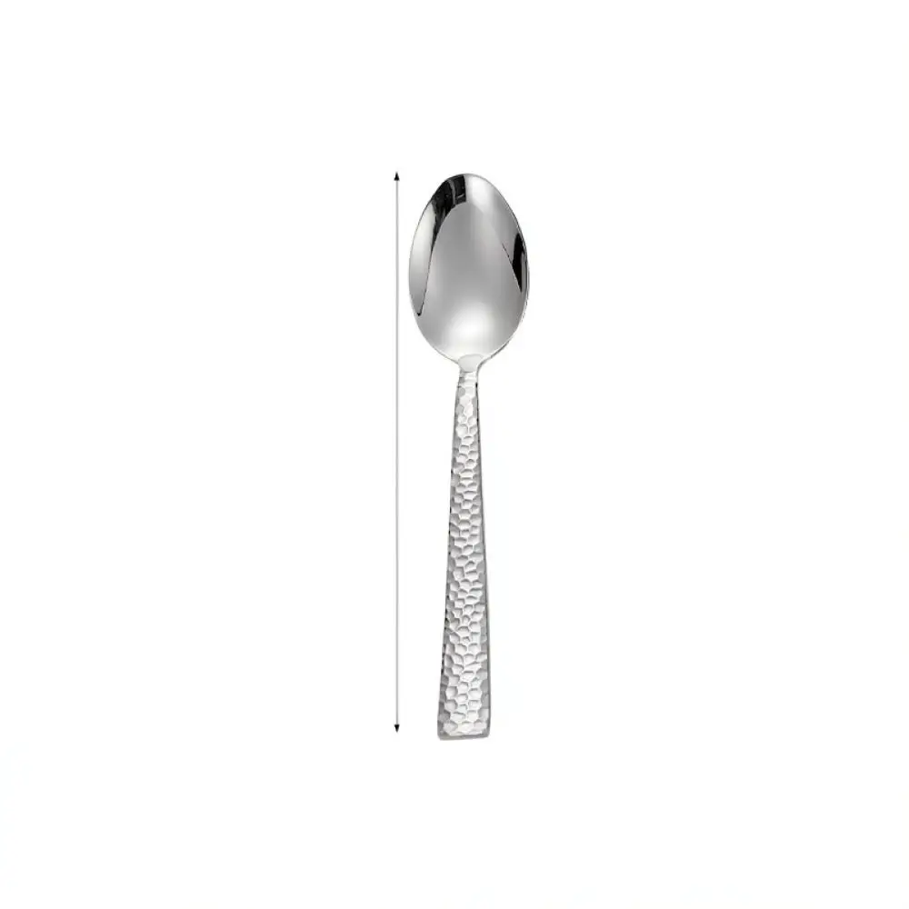 Contemporary Hammered Stainless Steel Cutlery Set Gold Plated Tableware Square Handle Flatware For Steak Pasta Dining