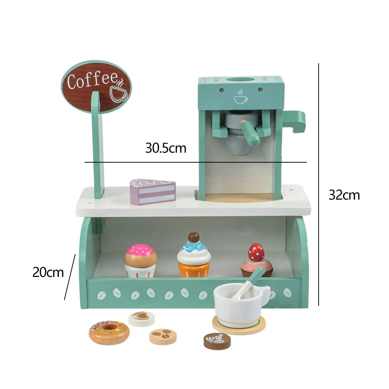 Kids Coffee Maker Playset Toy Set Encourages Imagination Early Education Fun Pretend Playset for Boys Girls Toddler Age 3+