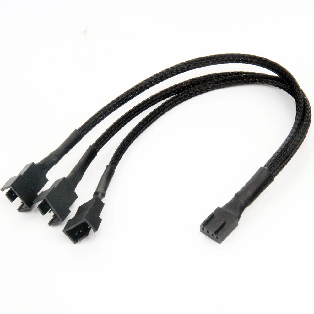 Computer fan line one point three 4Pin extension line PWM temperature control cooling fan HUB hub bag nylon mesh