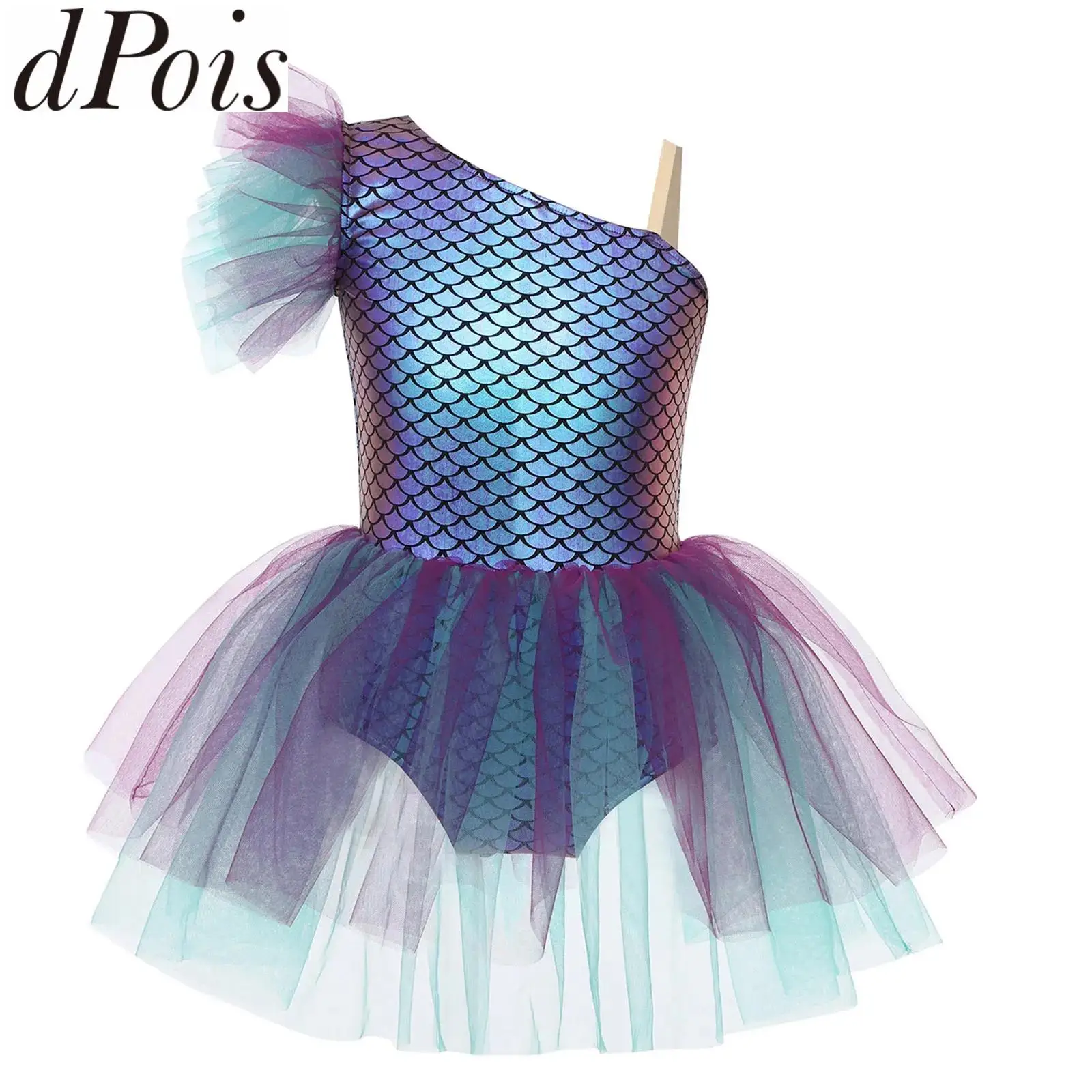 

Балетное трико для девочек, платье-пачка, Джерси, танцевальная гимнастика, камзол, детский карнавальный костюм на Хэллоуин, вечерние балерины, платье русалки