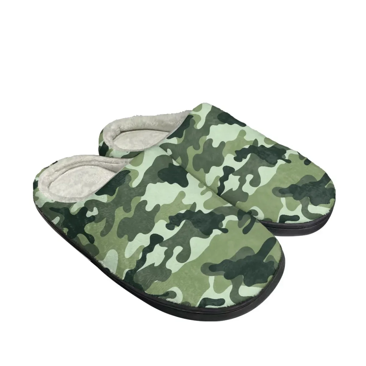 Fashion Camouflage Print Winter Warm Cotton Slippers Indoor Bedroom Flats Non-slip Footwear Dropshipping Cozy Couples Home Shoes