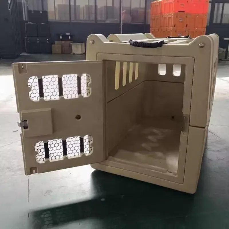 HM5102 Premium Rotomolded Kennel for Large Dogs, Outdoor-Ready with Quick-Lock Setup and Swing-Through Feed Hatches