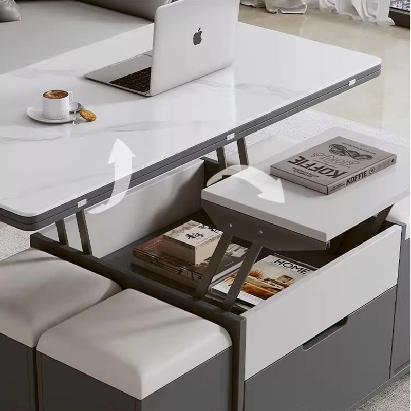 طاولات القهوة الحديثة متعددة الوظائف رفع تصميم علوي تخزين طاولات القهوة المميزة فريدة من نوعها العصرية ميسا سنترو الأثاث القابل للرفع